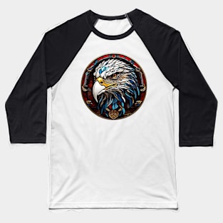 Stained Glass Eagle Baseball T-Shirt